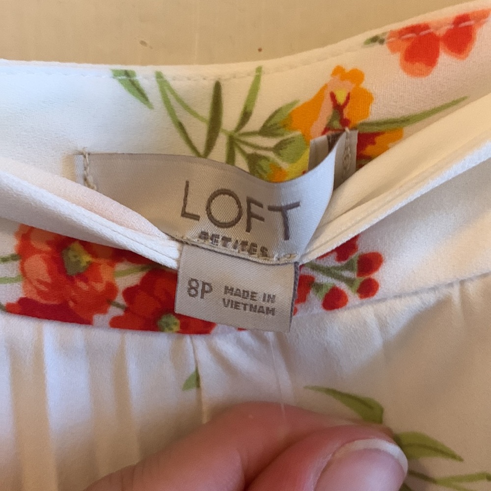 Pleated White Floral Midi Skirt - Picture 3 of 5